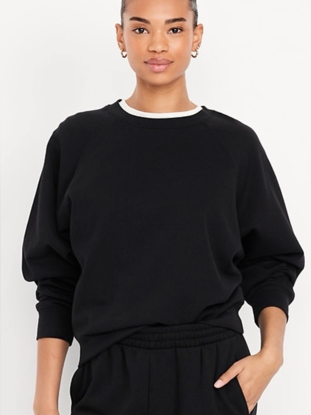 Old Navy SoComfy Black Crewneck Pullover Sweatshirt